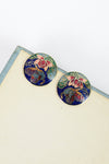 Butterfly Cloisonne Clip Earrings