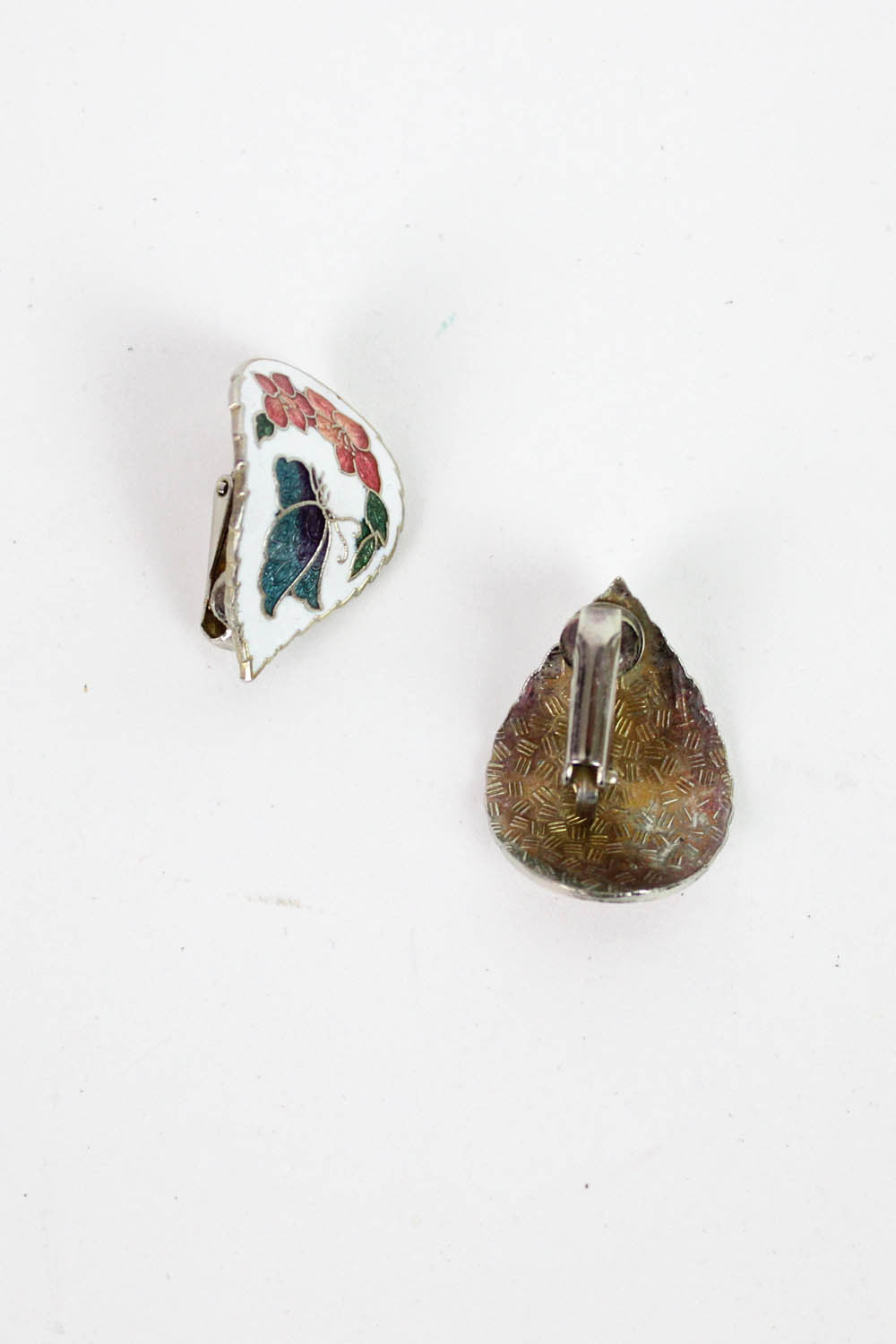 Cloisonne Leaf Earrings