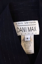 Navy Silver Pinstripe Suit XS/S