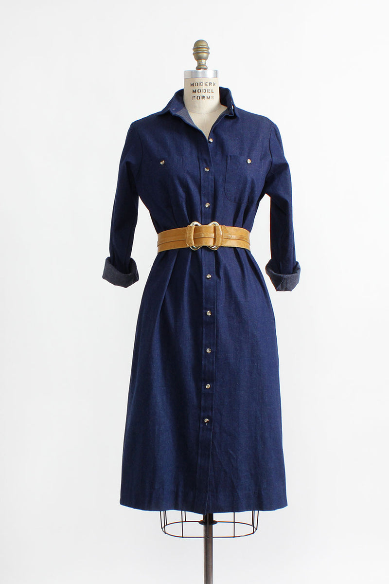 LLBean Dark Denim Duster Dress