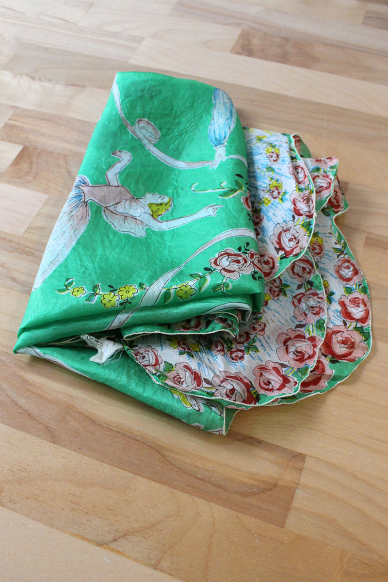 Ballet Print Silk Scarves (pair)