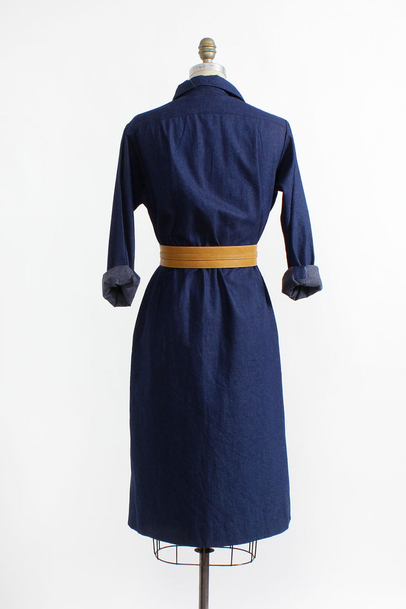 LLBean Dark Denim Duster Dress