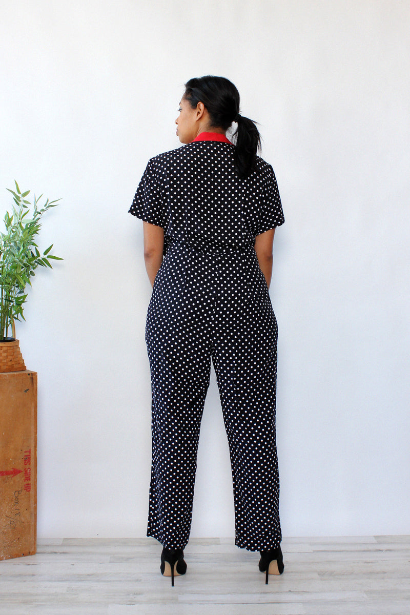 Graphic Polka Dot Jumpsuit L