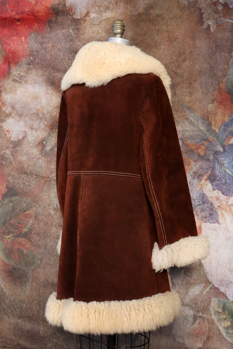 Suede Penny Lane Shearling Coat M/L