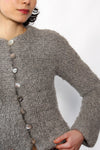 1940s Stone Bouclé Sweater Jacket XS
