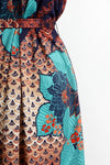 Feathers Floral Print 70s Dress