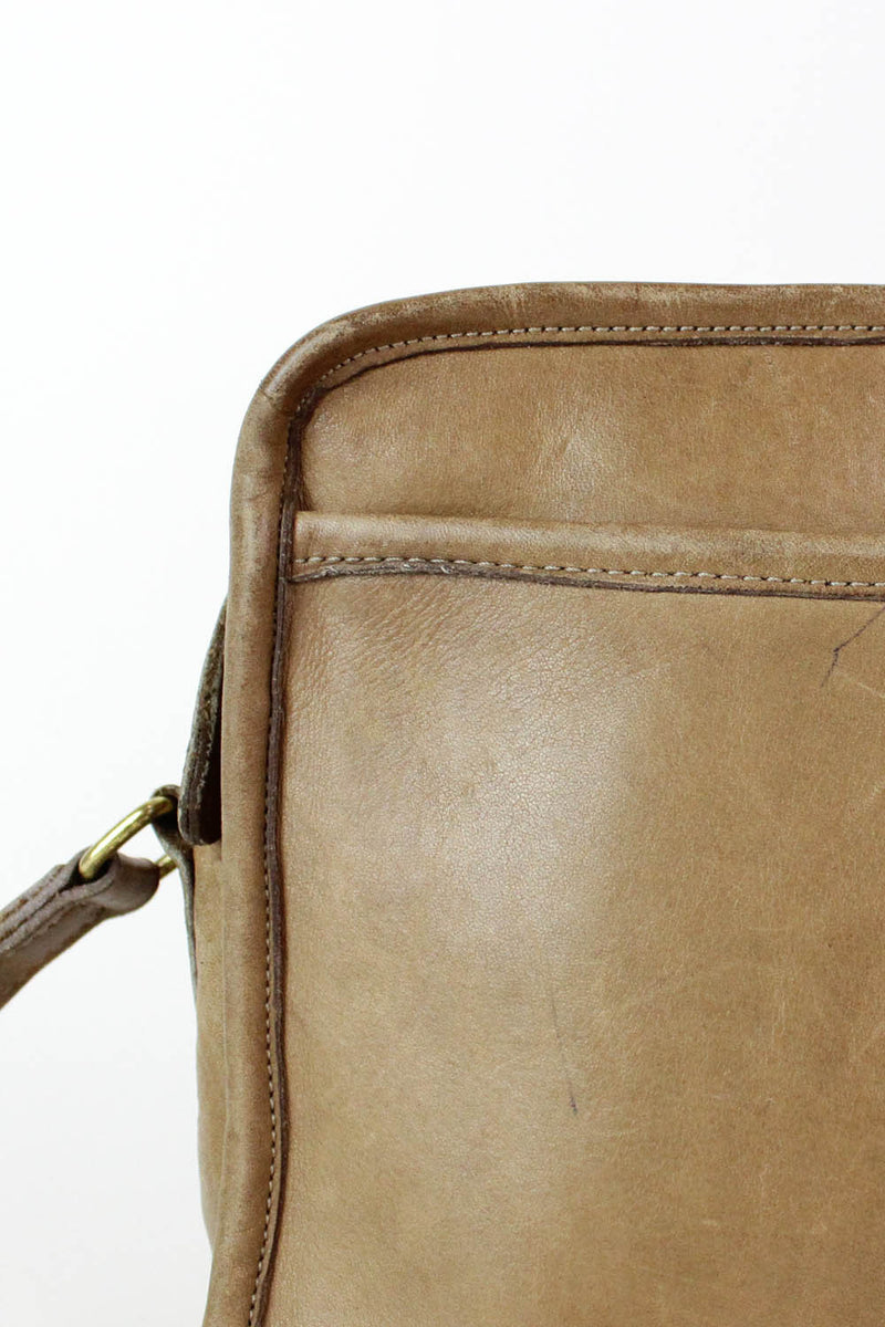 Cafe Leather Big Crossbody Bag w/ Pockets