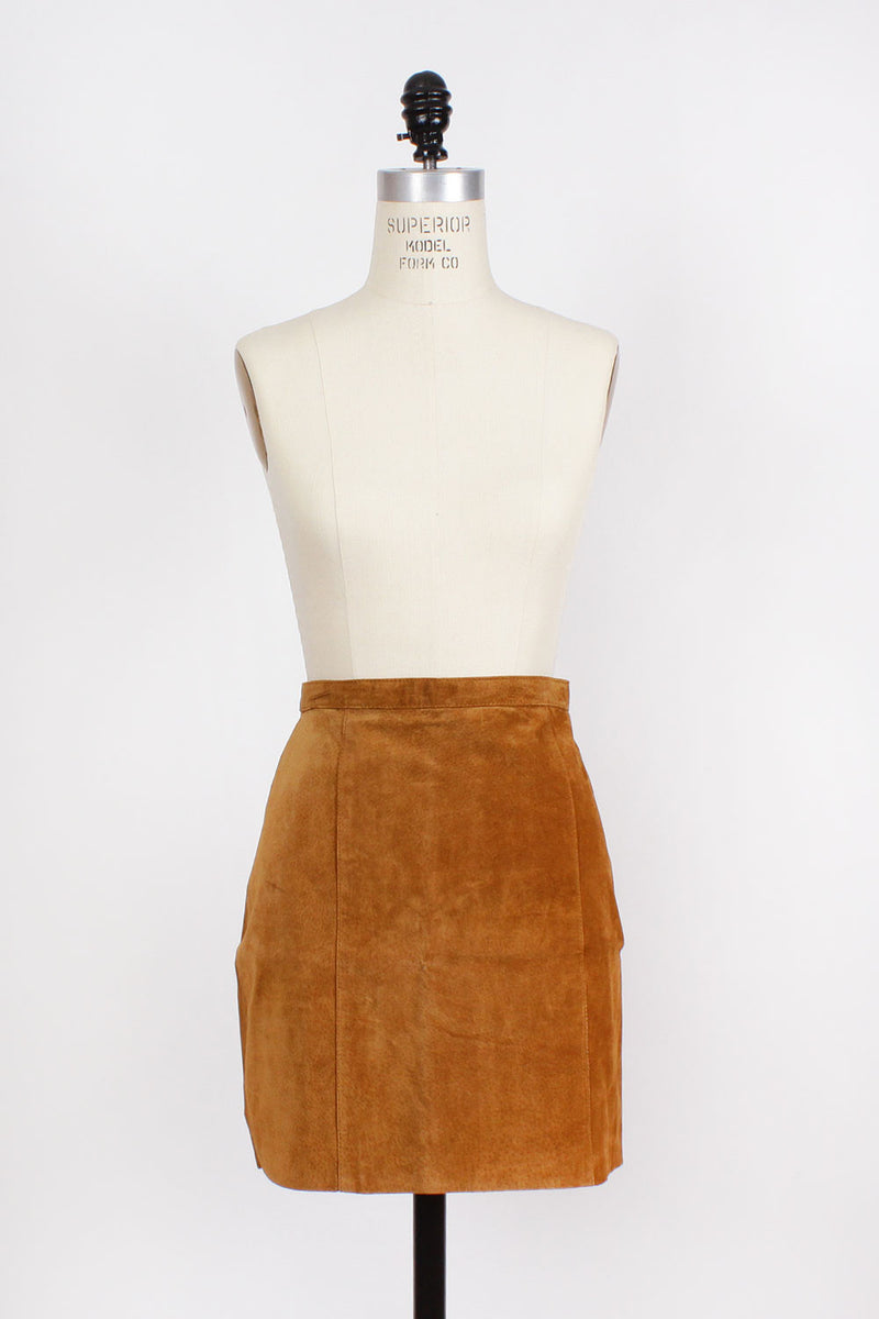 Cafe Suede Mini Skirt S