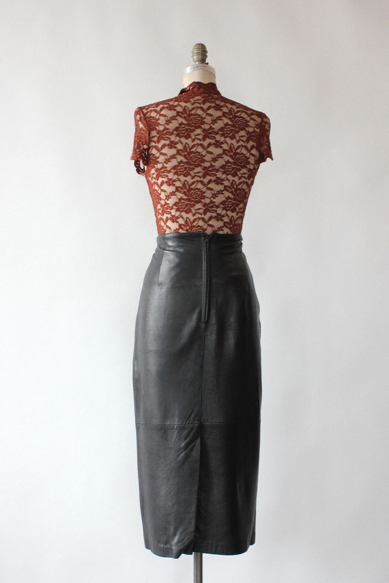 Dana Napa Leather Pencil Skirt M