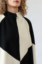 Graphic Zip Flared Coat M/L