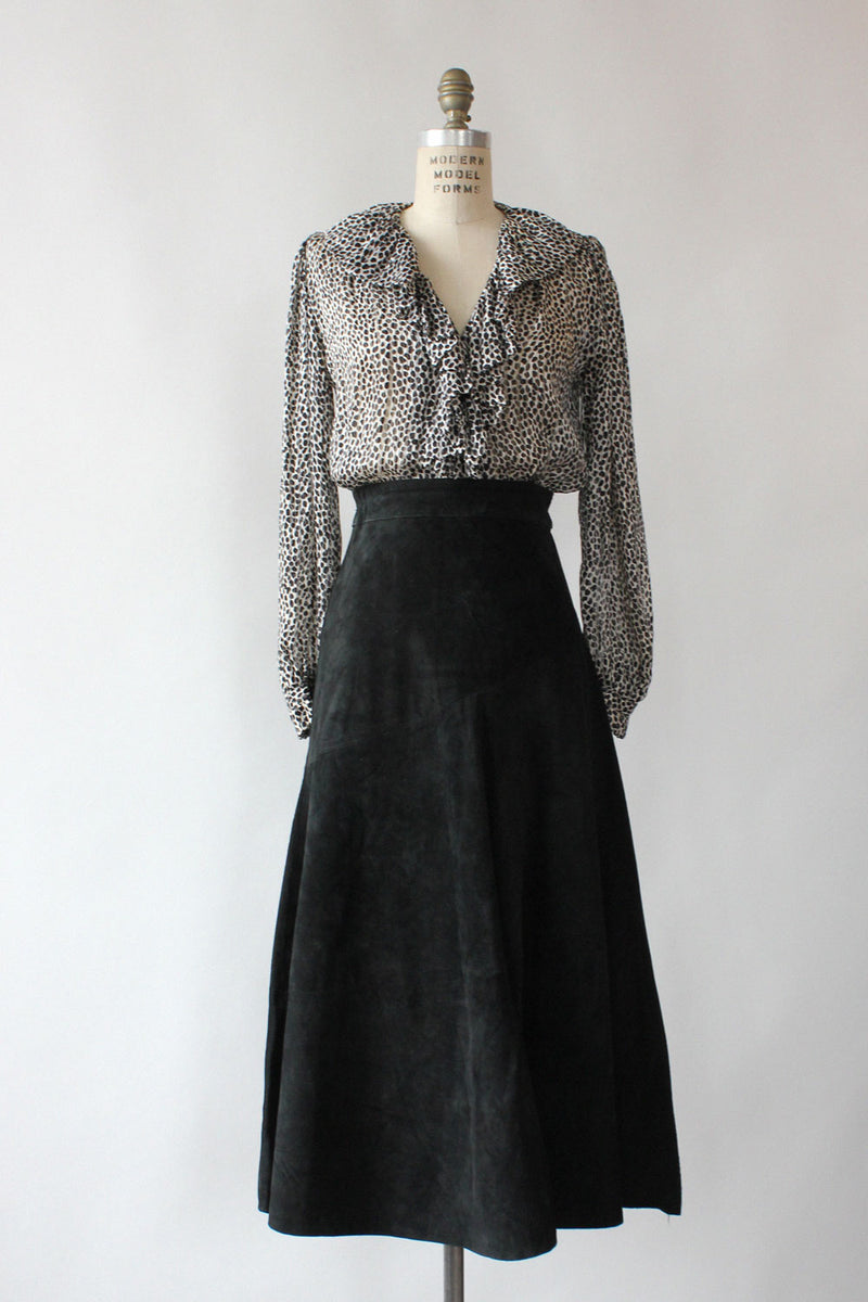 Suzy Suede Flare Skirt S/M