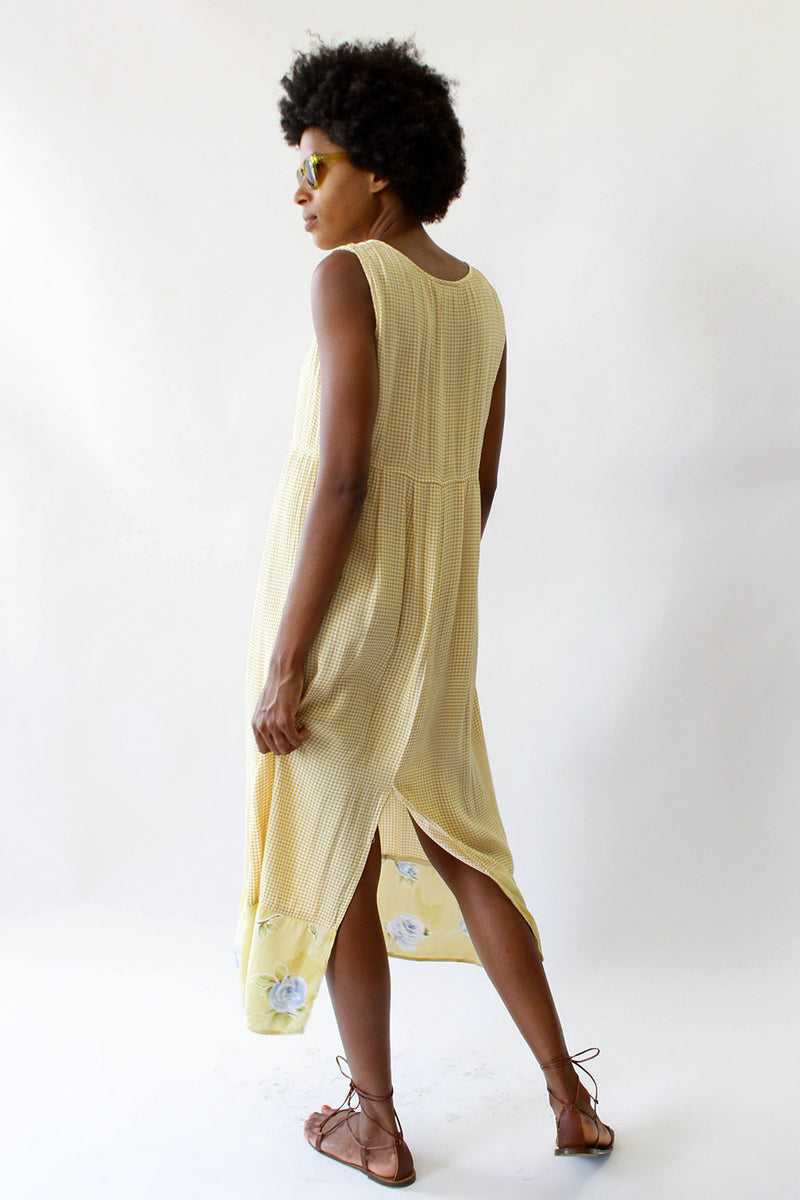 Butter Gingham Rose Dress S/M