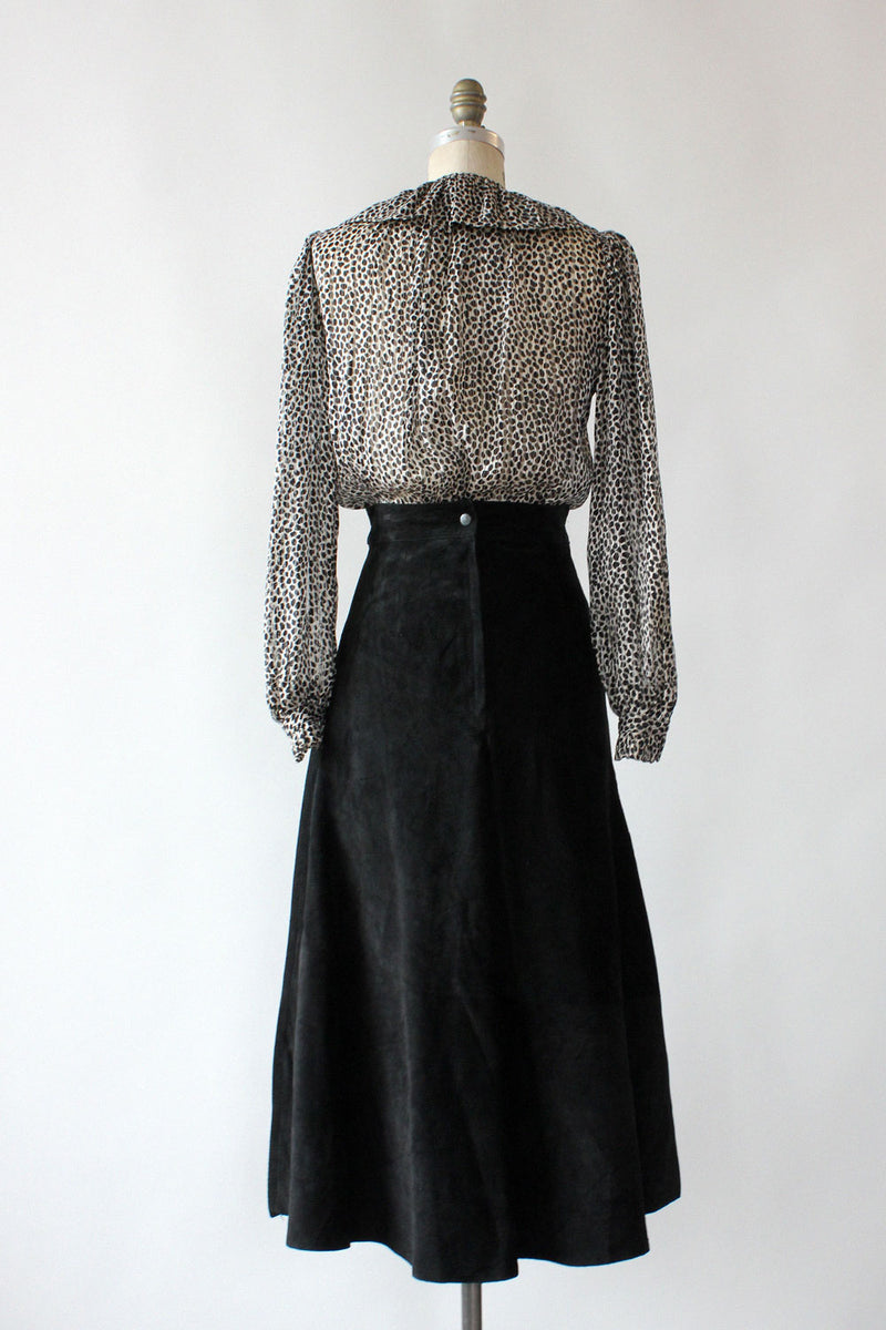 Suzy Suede Flare Skirt S/M