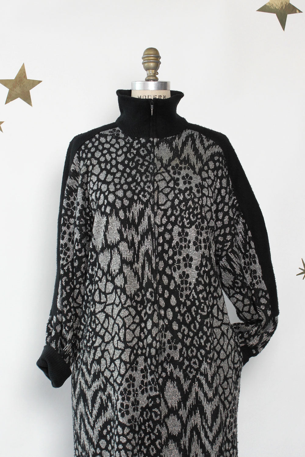 Metallic Zip Sweater Dress XS-M