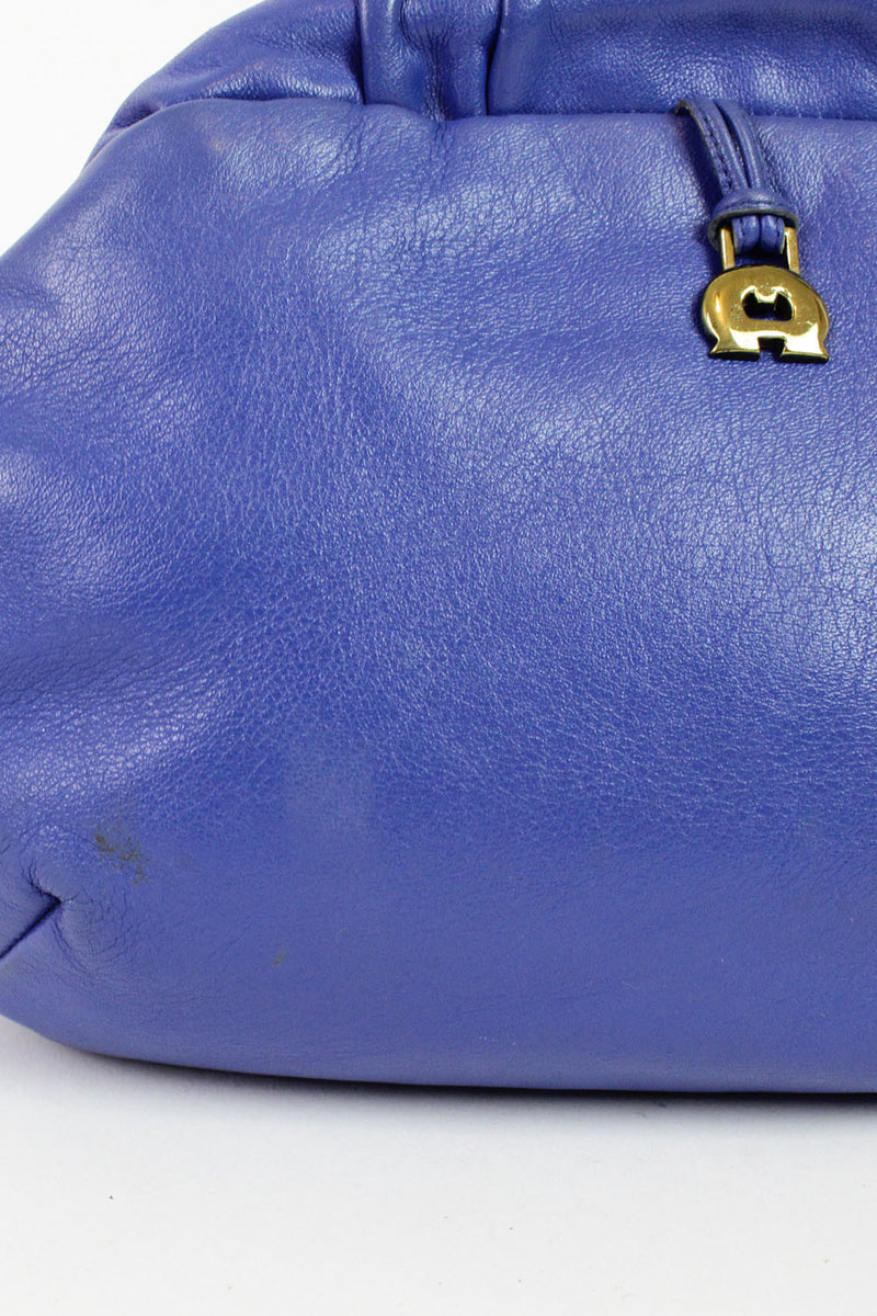Etienne Aigner periwinkle clamshell leather bag