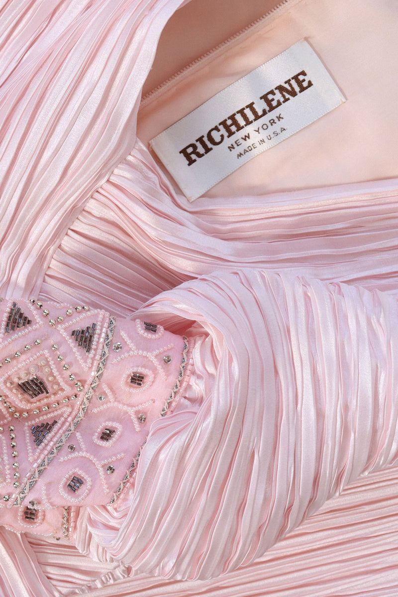 Richilene Pink Pleated Puff Dress S/M