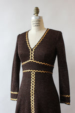 Bronze Trim Knit Dress S