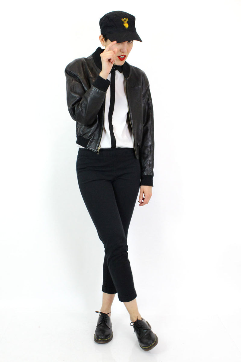 Buttery Leather Bomber Jacket S