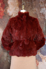 Berry Fur Pompom Coat S/M