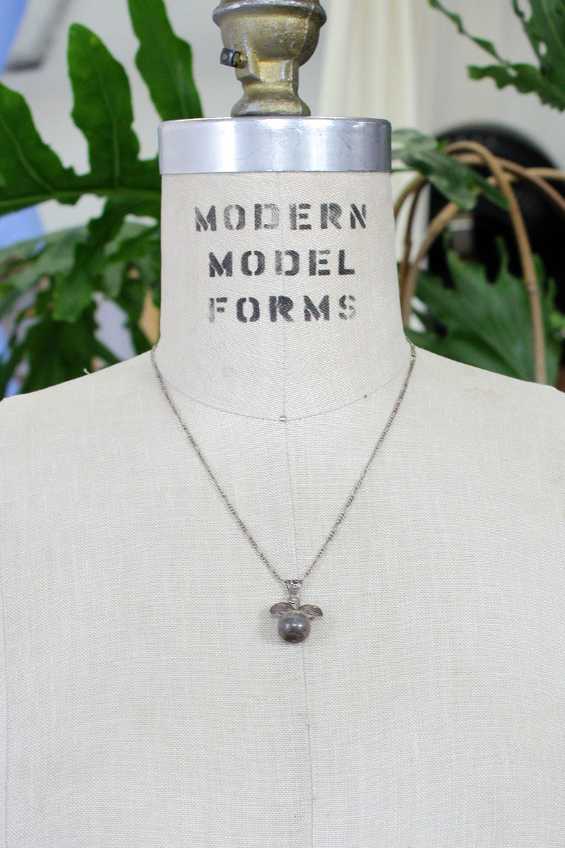 Sterling Apple Pendant Necklace