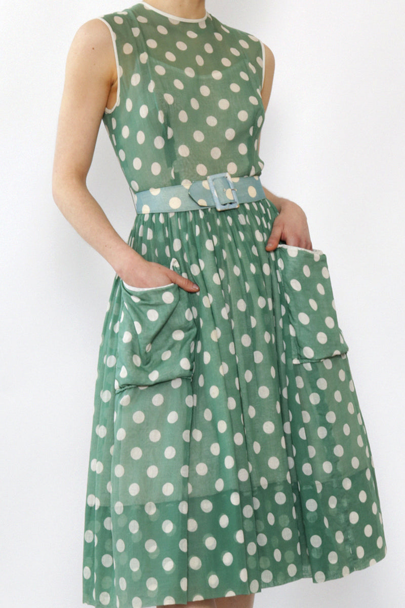 Sandra Sage Polka Dot 1950s Dress XS OMNIA Sandra Sage Polka Dot 1950s Dress XS OMNIA