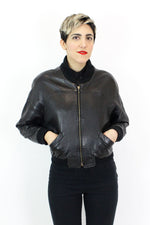Buttery Leather Bomber Jacket S