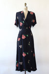 Cold Rayon Midnight Floral Robe M/L