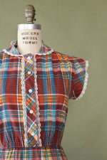 Pumpkin Plaid Day Dress S/M