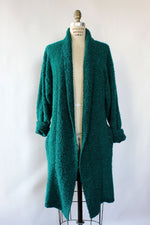 Teal Boucle Cocoon Cardigan
