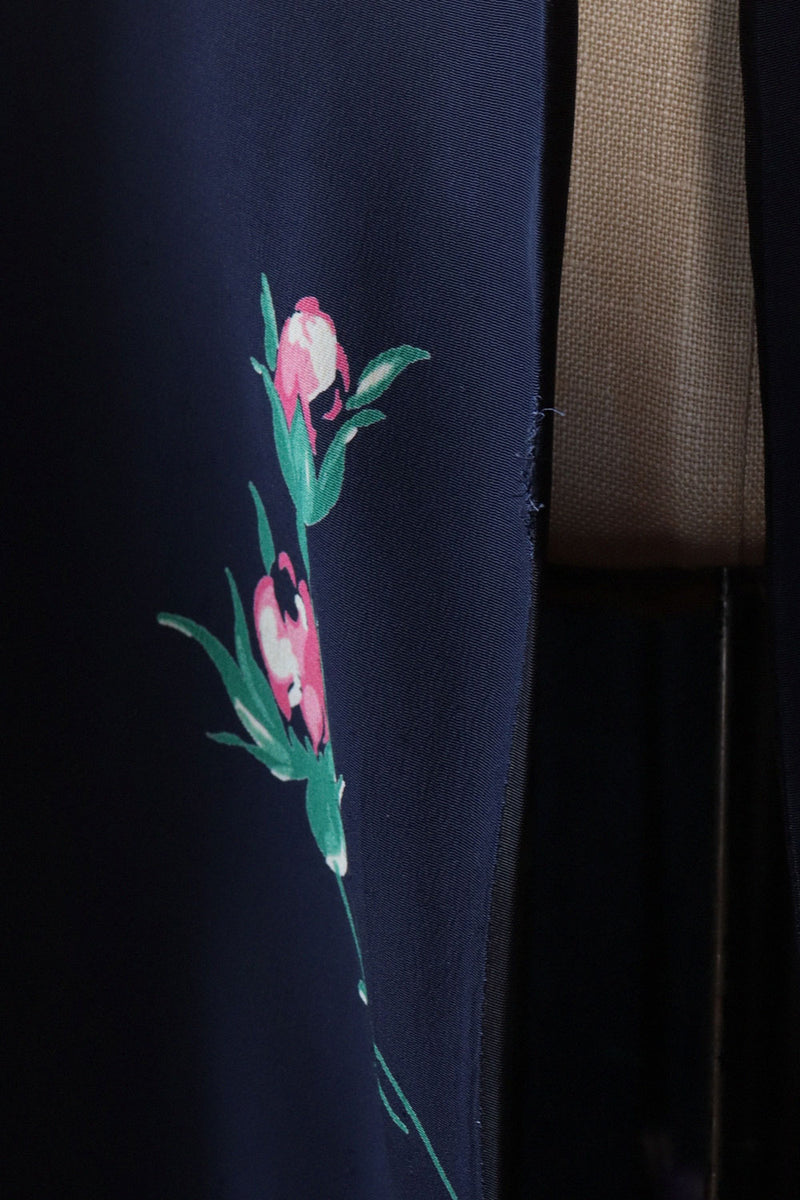 Cold Rayon Midnight Floral Robe M/L