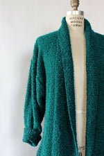 Teal Boucle Cocoon Cardigan