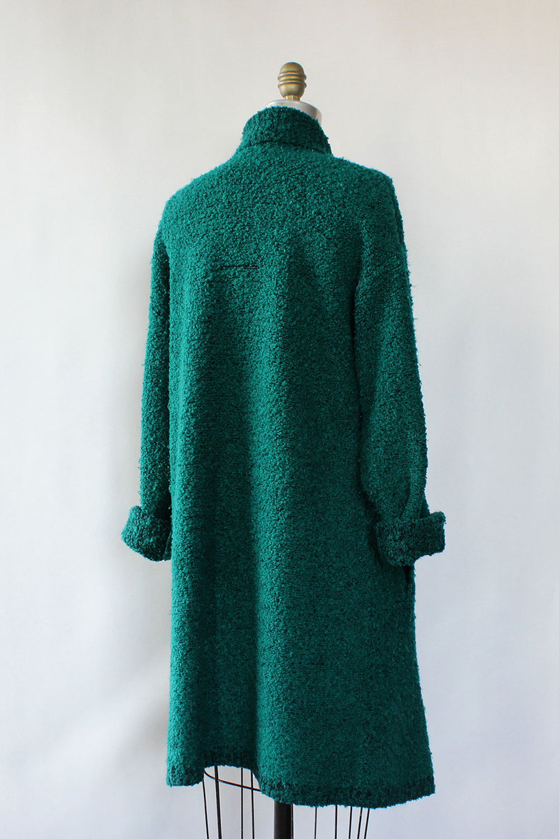 Teal Boucle Cocoon Cardigan