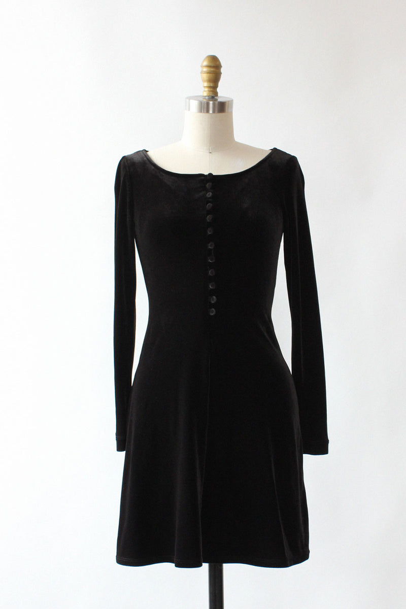 Noir Velvet Mini Dress S/M