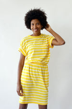 Sporty Lemon Drop Stripe Dress S/M