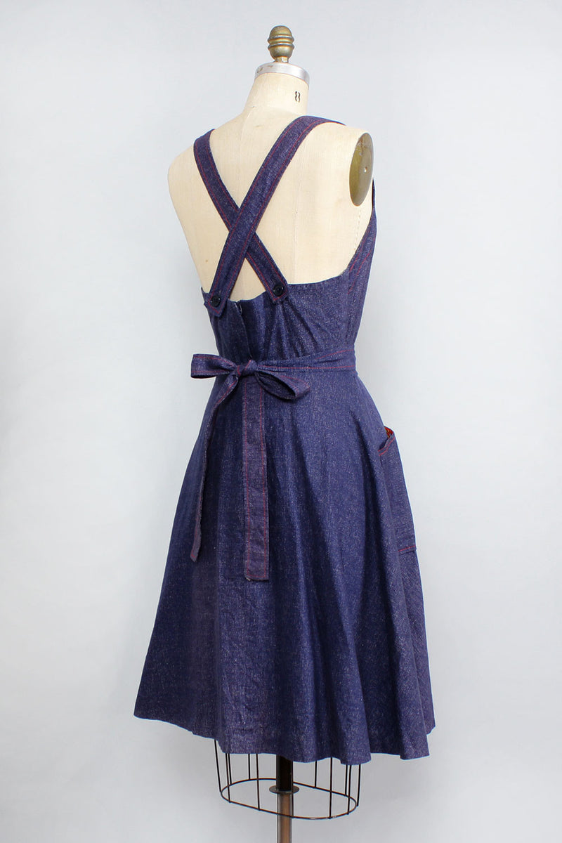 Denim Pinafore Dress M