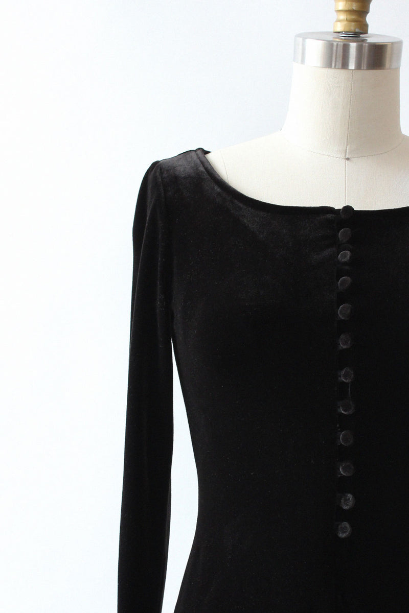 Noir Velvet Mini Dress S/M