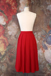 Cranberry Red Wool Pleat Skirt S