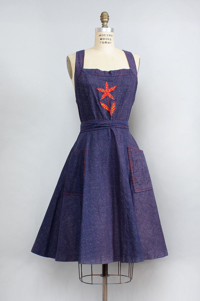 Denim Pinafore Dress M
