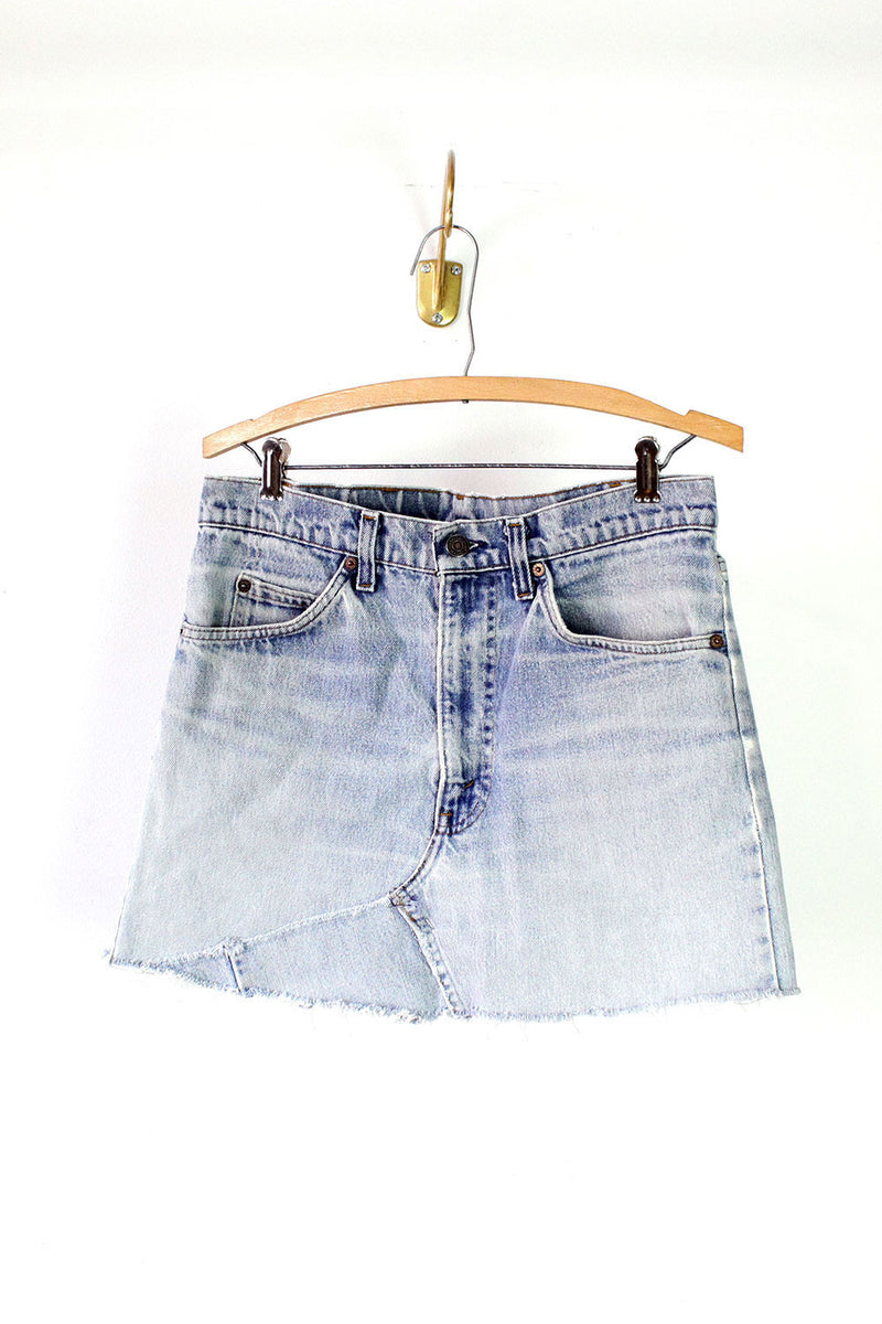 Denim Cutoff Skirt M