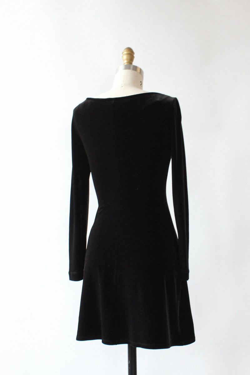 Noir Velvet Mini Dress S/M