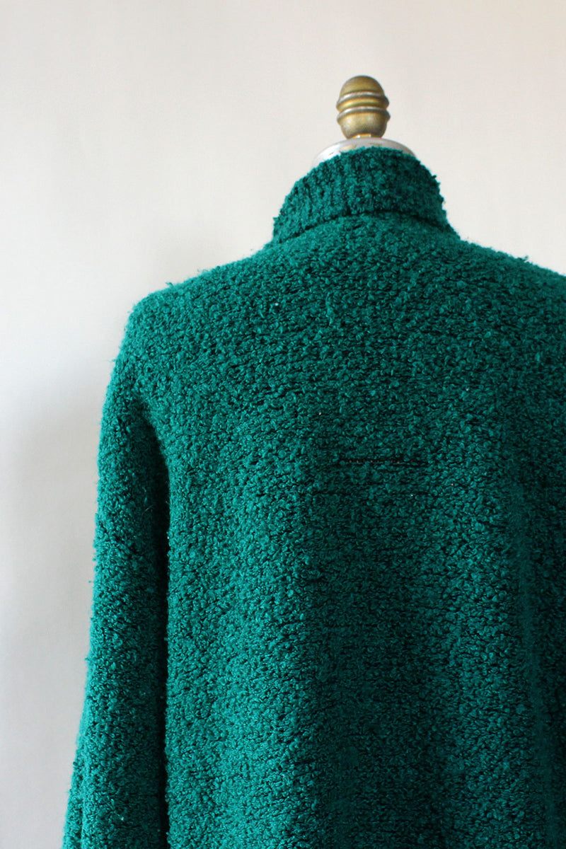 Teal Boucle Cocoon Cardigan