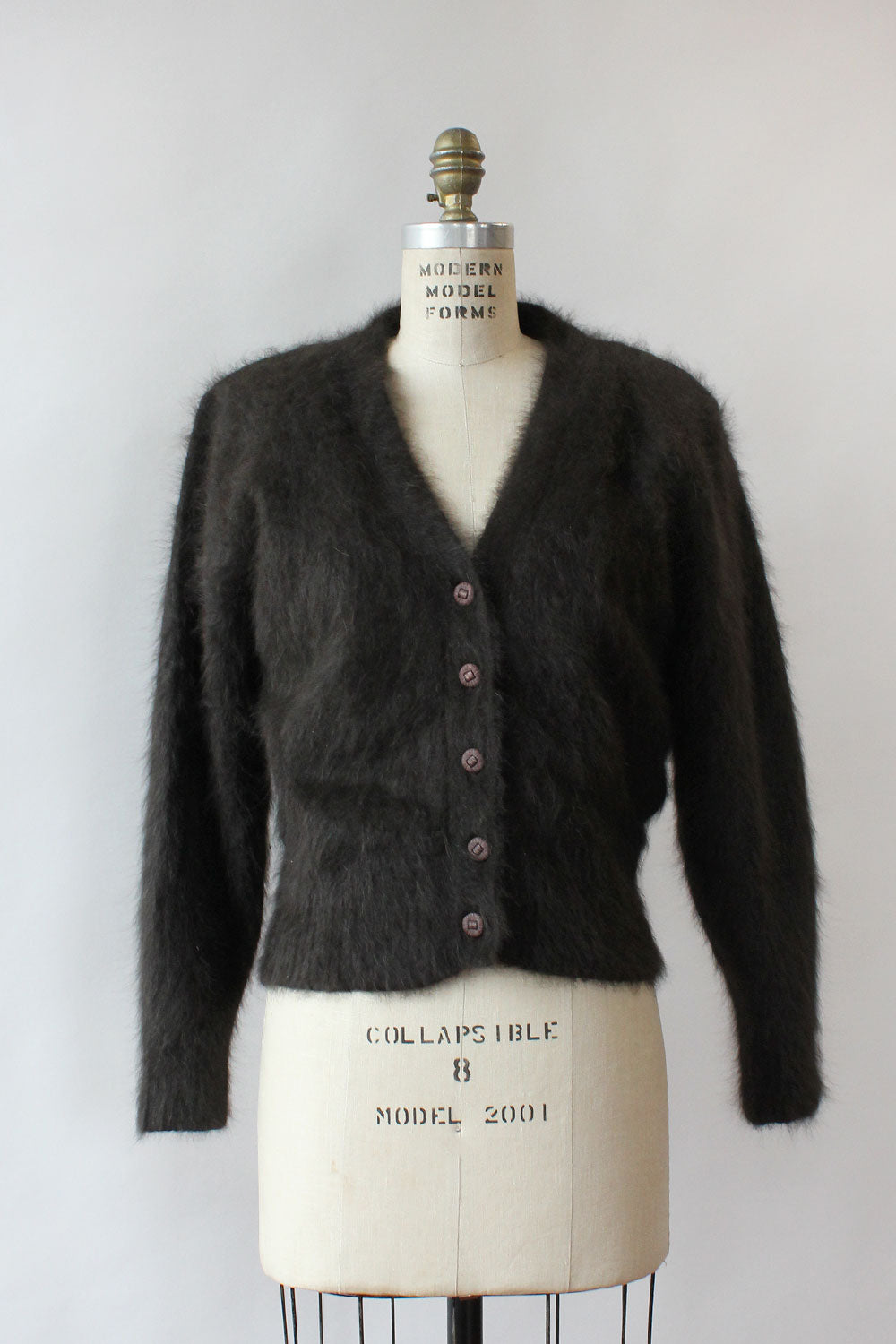 Espresso Angora Cardigan S M OMNIA