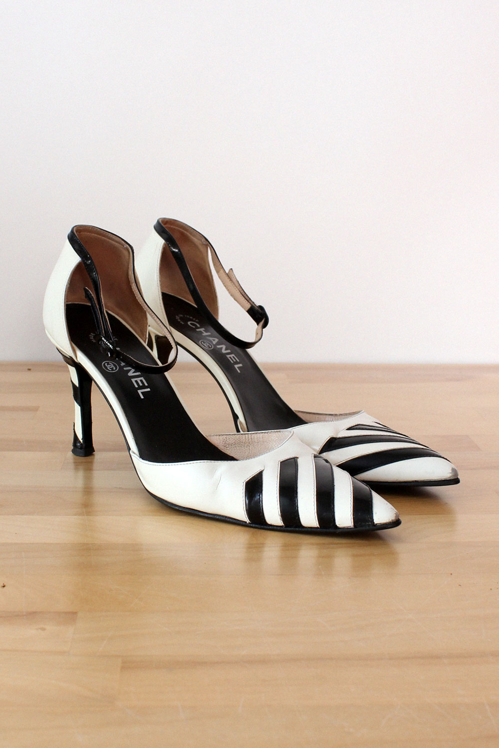 Chanel Stripey Heels 39.5