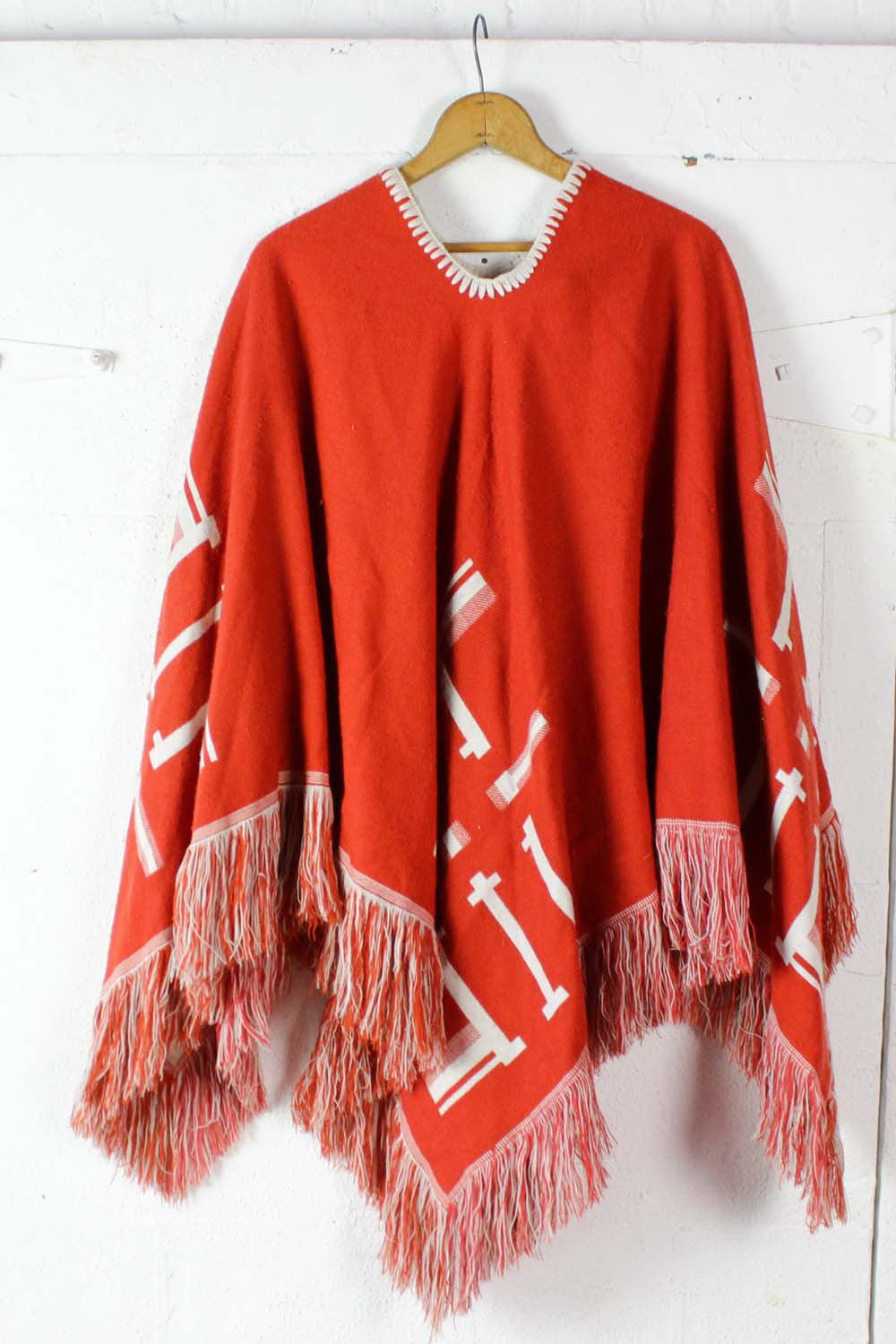 vintage orange poncho