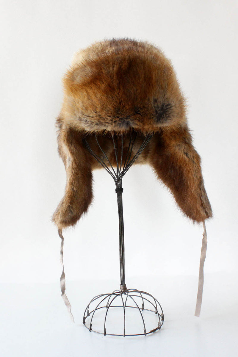 Rabbit Fur Earflap Cap