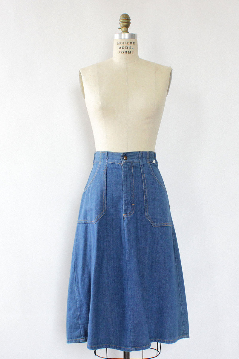 Denim 1970s Day Skirt M
