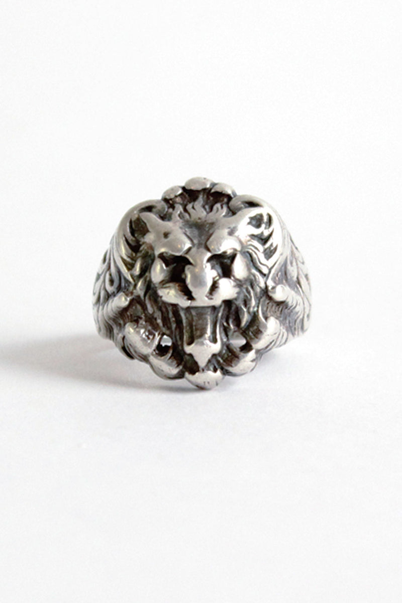Sterling Lion Roaring Ring L