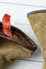 Charles Jourdan Quilted Wedge Boots 8 1/2