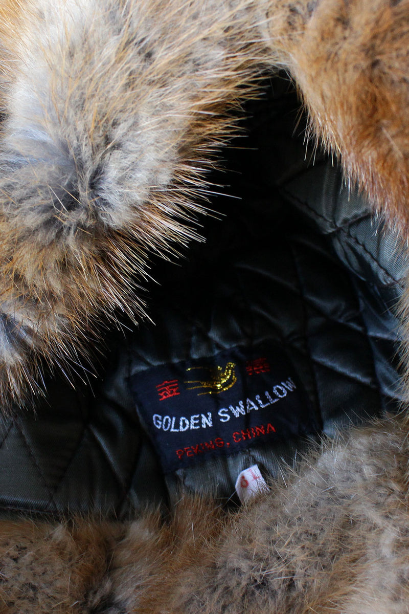 Rabbit Fur Earflap Cap