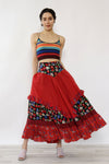 Austrian Cotton Floral Sweep Skirt S-S/M